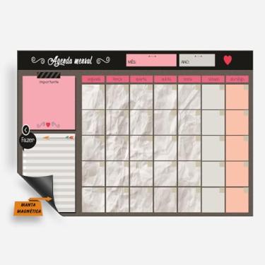 Imagem de Imã De Geladeira Porta Recados - Planner Magnético - Planejamento Mensal Semanal 20x30cm e 30x40cm (12, 30x40cm)