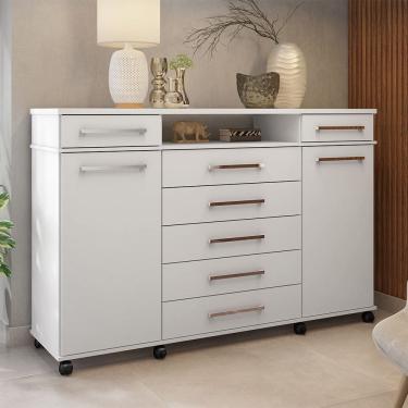 Imagem de Cômoda com 7 Gavetas London Branco Demóbile