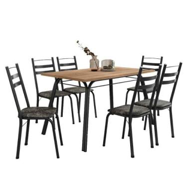 Imagem de Conjunto De Mesa Sala De Jantar Com 6 Cadeiras Tubular - ARTEFAMOL MÓV
