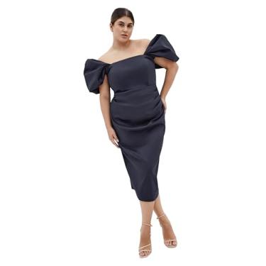 Imagem de City Chic Vestido feminino plus size - Elyse, Azul marino, 46