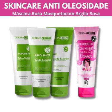 Imagem de Kit Skincare Anti Oleosidade e Acne, Mascara Rosa Mosqueta Efeito Diam