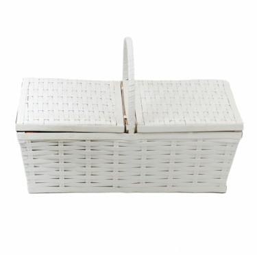 Imagem de Cesta Piquenique De Fibra Sintética 42x25x16 Média(Branca)