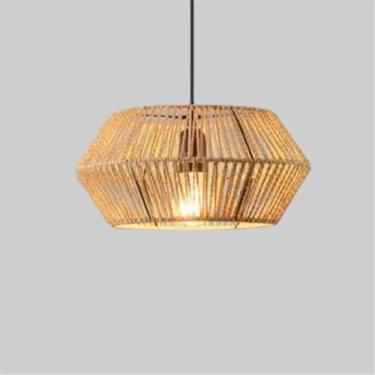 Imagem de Industrial Estilo Retro Corda De Cânhamo Pendente Lâmpada Personalidade Criativo Internet Bar Café Restaurante Quarto Roupa Loja Balcão Bar Candelabro (R B D30CM)