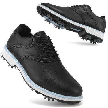 Imagem de Ifrich Tênis feminino profissional de golfe Spikes à prova d'água tênis esportivo de golfe feminino com pontas, Preto, 39