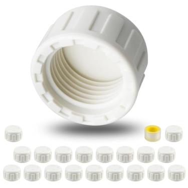 Imagem de HONSNKS 20 peças 1/2 polegada branco PVC rosca fêmea tubo adaptador de plugue de tampa, rosca fêmea conector de extremidade de água para encanamento, reparo de tubos, modificação DIY