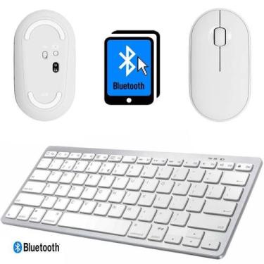 Imagem de Mouse e Teclado bluetooth para Galaxy Tab A 7.0 T280/T285 Branco - Glo