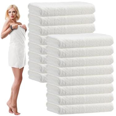 Imagem de SmoothNovelty Pacote com 16 toalhas de banho de microfibra a granel 79 x 152 cm toalha de banho tamanho grande altamente absorvente extra grande secagem macia para chuveiro, verão, praia, salão de