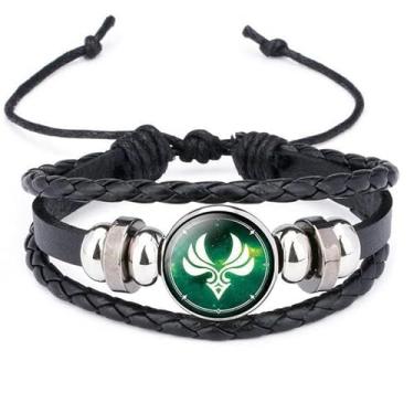 Imagem de CACALOSS Pulseira Time Gem Feng Shui Thunder Fire Pulseira masculina e feminina, joia verde, One Size, Liga de aço, Sem Pedra Preciosa