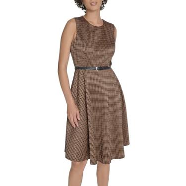 Imagem de Tommy Hilfiger Vestido feminino liso de veludo elástico com manga esvoaçante, Sky Captain Multi, 42