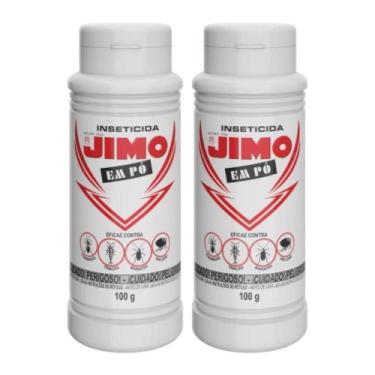 Imagem de Kit 2 Jimo Inseticida Pó Elimina Formiga Traça Barata Pulga Fácil Usar