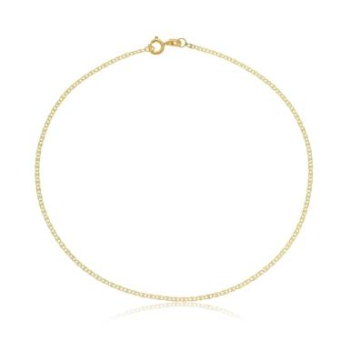 Imagem de Tornozeleira Feminina Maciça Piastrine 24cm Ouro 18k 750 Amarelo