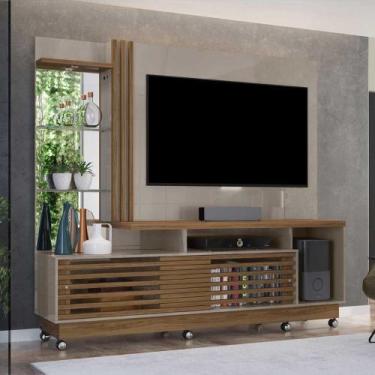 Imagem de Home Theater Stall 2 Portas 2 Prateleiras Iluminação LED até 60 Fendi/