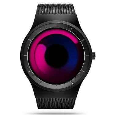 Imagem de MASTOP Relógios masculinos fashion criativo movimento líquido design original céu estrelado vórtice relógio masculino malha de aço relógio redondo exclusivo relógio de pulso minimalista cor gradiente