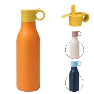 Imagem de Garrafa Termica Agua,Garrafa Termica 550ml,Aço Inoxidável, Com Isolamento a Vácuo, à Prova De Vazamentos, Mantém As Bebidas Quentes Ou Frias, Ideal Para Viagens, Acampamentos e Ciclismo (Laranja)