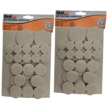 Imagem de Protetor Feltro Auto Adesivo Pé Sofá Cadeira Mesa 62un - Bestfer