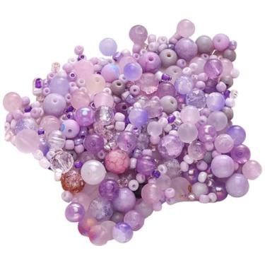 Imagem de UGPLM Kit de contas para fazer joias Kit de fazer colar de contas Pulseira faça você mesmo Cores misturadas Suprimentos de joias faça você mesmo para, Roxo