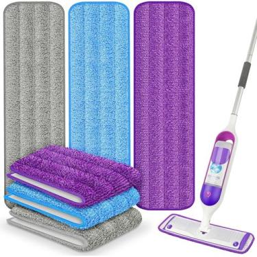 Imagem de Pacote de 6 esfregões reutilizáveis compatíveis com o Swiffer PowerMop