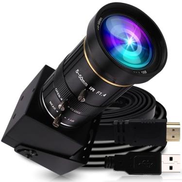 Imagem de ELP Câmera USB HDMI USB 4K Zoom Manual Webcam Foco Variável Câmera PC Mini Close-up para Computador H.264 Telescópio Câmera de Segurança USB 8 MP IMX415 Câmera CCTV Industrial (5-50 mm Lente Zoom 10X)
