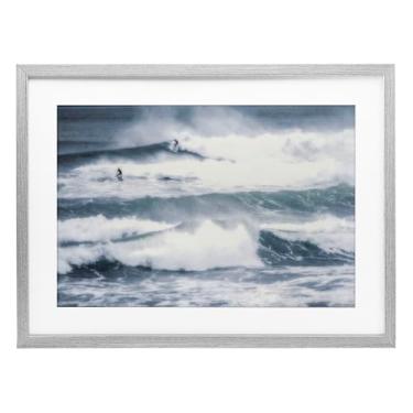 Imagem de Stupell Industries Tidal Waves Clash Gray Impressão emoldurada sob vidro design por Norm Stelfox, 17 x 23