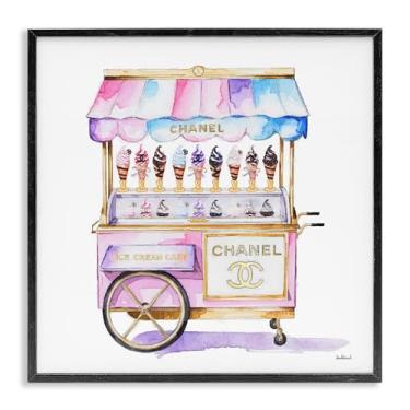 Imagem de Stupell Industries Carrinho de sorvete glamouroso preto emoldurado por Amanda Greenwood, 43 x 43 cm