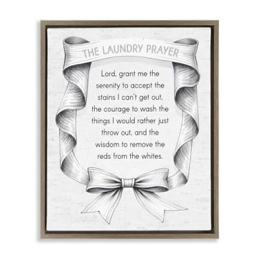 Imagem de Stupell Industries Fita vintage para lavanderia oração marrom emoldurada tela flutuante design de arte de parede por Lettered and Fored, 78 x 63 cm