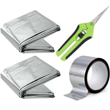 Imagem de Kit 2 Isolantes Térmico Reflexivo 2,1mx1,4m + tesoura + Fita - Save Sh