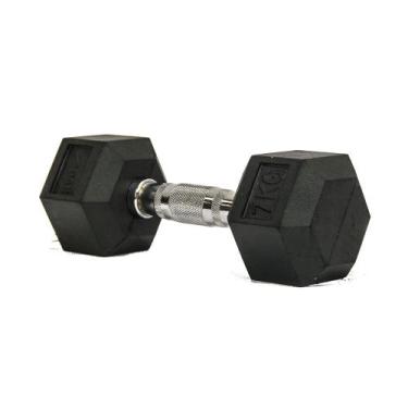 Imagem de Halter Dumbell Emborrachado Sextavado Cromado Peso 7kg Rae, U, Unica