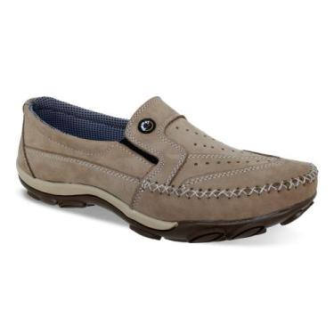 Imagem de Sapatilha Mocassim Masculina - Couro - 14002 - Framay Calçados, Cinza,