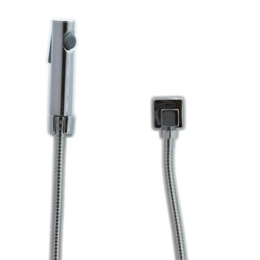 Imagem de Ducha Chuveirinho Higienica Retangular em ABS com Registro Metal Quadr