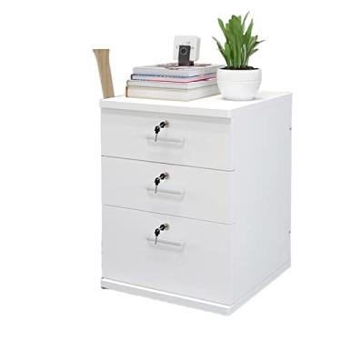 Imagem de Armário de arquivo para escritório doméstico armário de arquivo de madeira espessa armário de armazenamento móvel para armário/escritório 3 gavetas armário de arquivo cor branca armazenamento com 4
