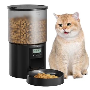 Imagem de Alimentador automático para gatos: Dispensador de comida seca para cães pequenos cronometrado 4L com voz de 10s - Distributeur Nourriture Chat Freinhund programável - Alimentador automático para