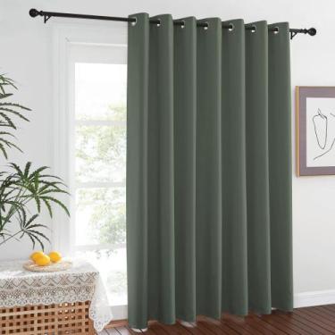 Imagem de Cortinas de porta deslizantes Blackout NICETOWN 100x213cm Dark Mallard
