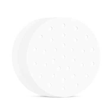 Imagem de BYKITCHEN Papel manteiga Air Fryer, conjunto de 200, forros redondos de fritadeira a ar de 12 cm / papel pergaminho perfurado para fritadeira a ar, cesta de cozimento a vapor e mais (16/7/8/25.4 cm