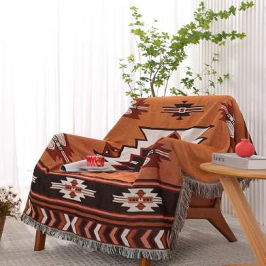 Imagem de CLOTHKNOW Navajo Cobertor asteca para cama sudoeste capa reversível marrom sudoeste cobertor para sofá, cadeira, sofá, casa, exterior, praia, barraca, viagem, acampamento (139 x 178 cm)
