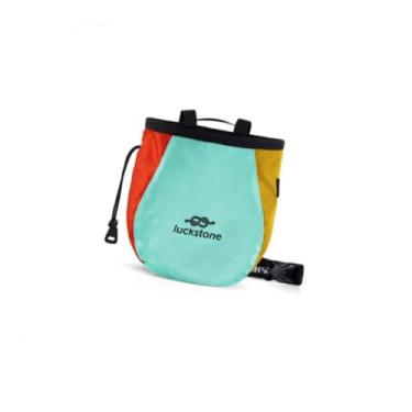 Imagem de UGPLM Bolsa de giz para escalada, bolsa para transporte de giz, para armazenamento de equipamentos de escalada para boulder, Verde Vermelho Amarelo