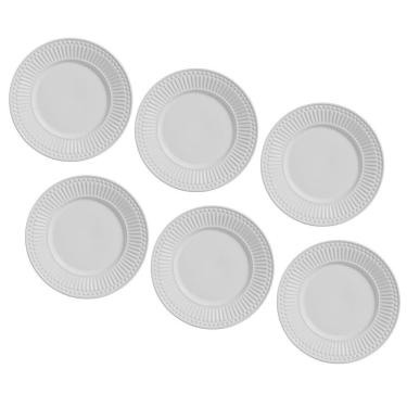 Imagem de Conjunto De Pratos De Sobremesa Porto Brasil Roma Em Faiança Feldspática 6 Peças Branco