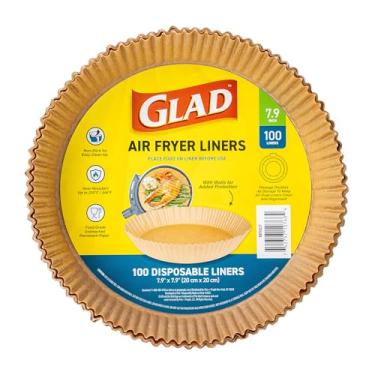 Imagem de Glad Forros de fritadeira a ar com paredes, antiaderentes e resistentes ao calor, material de grau alimentício, adequados para fritadeiras de ar redondas, acessórios de fritadeira de ar, 20 a 100