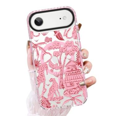 Imagem de ZIYE Capa transparente para telefone 7474 Air compatível com Magsafe, rosa Cheetah Jungle à prova de choque TPU macio amortecedor rígido PC protetor para mulheres meninas capa magnética