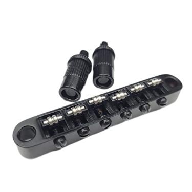 Imagem de Kaynes Black Guitar Roller Saddle Bridge Tune-O-Matic Bridge com selas de rolo para guitarra elétrica Epiphone Les Paul LP SG estilo 6 cordas BM005