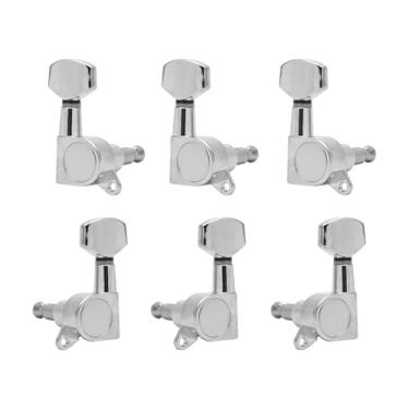 Imagem de DIAO79NI 3 pinos de afinador de guitarra selados à esquerda, 3 cavilhas de afinação de guitarra elétrica quadradas grandes e cabeças de máquina para Fender Strat Stratocaster Telecaster/guitarra