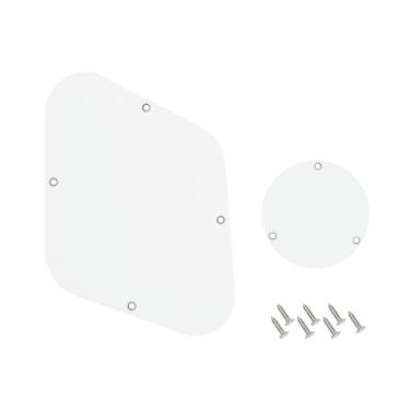 Imagem de Banworks Conjunto de tampa de cavidade de placa traseira de 3 camadas LP e interruptor de controle para Gibson padrão e personalizado Les Paul LP JT/HGB-03 branco