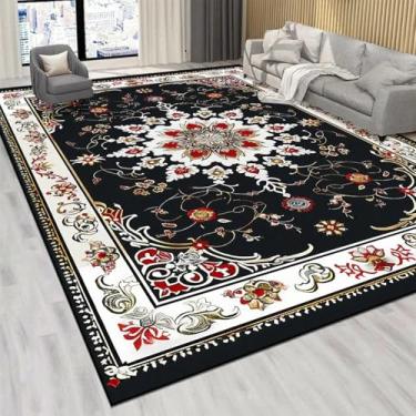 Imagem de Tapete vermelho retrô de luxo para sala de estar, mesa de centro grande, decoração para casa, quarto, sala de estar (50x80 cm/2)