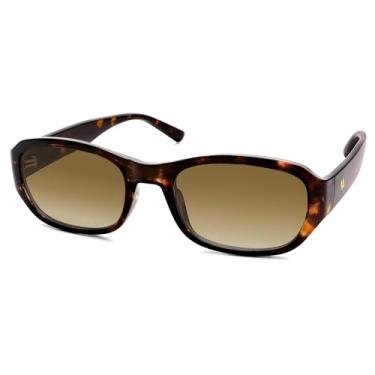 Imagem de HERJOUR Óculos de sol retrô retangular moderno feminino masculino anos 90 clássico vintage AR82341, Tartaruga/marrom gradual, Medium