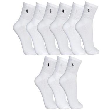 Imagem de Meias Masculina Lupo Cano Medio Sport Kit Com 9 Pares, 37-40, Branco