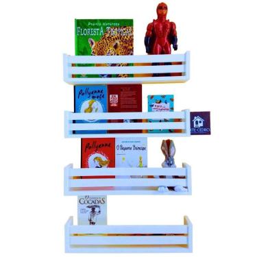 Imagem de Kit Nicho Parede Criança Livro Infantil Estante Bonecos