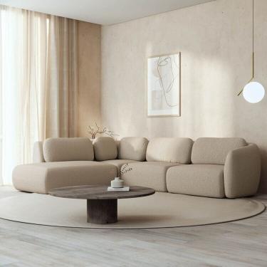 Imagem de Conjunto Sofá Orla de Canto 1 Sumiê 1 Canto 1 Central 1 Direito Cabecasa MadeiraMadeira Areia