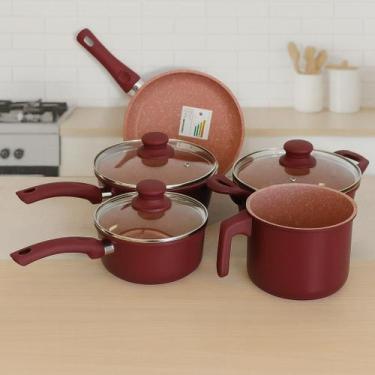 Imagem de Jogo de Panelas em Cerâmica 5 Peças Utilitys Antiaderente Alta Qualida