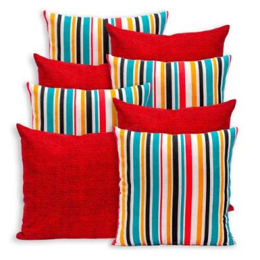 Imagem de Kit 8 Capas de Almofada 40x40 Lisa e Estampada com Zíper Gorgurinho - 