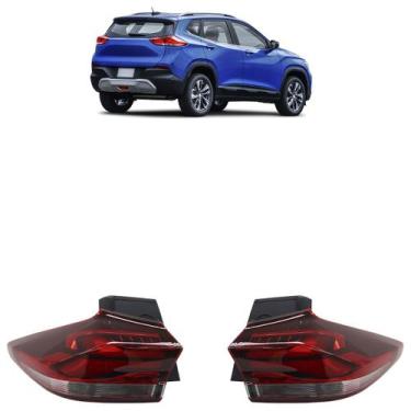 Imagem de Lanterna Traseira Tracker 2021 2022 2023 Bicolor Canto LED Lente Lisa 