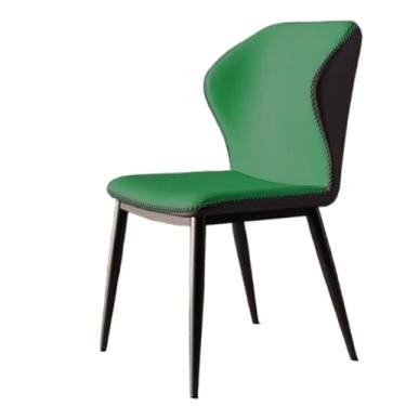Imagem de Cadeira de jantar estofada com design ergonômico - uso doméstico e comercial (verde + cáqui)